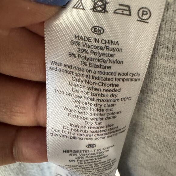 Hobbs London Cardigan Womens Large Black Gray Knit Longline Minimalist Classic - Picture 4 of 8